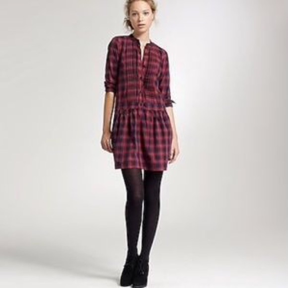 J. Crew Factory Dresses & Skirts - Jcrew sz4 cotton plaid drop waist shirt dress
